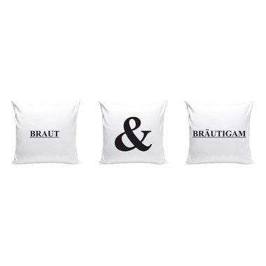 Braut & Brutigam - 3 x Dekokissen fr Prchen