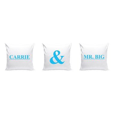 Carrie and Mr. Big - 3 x Dekokissen fr Prchen