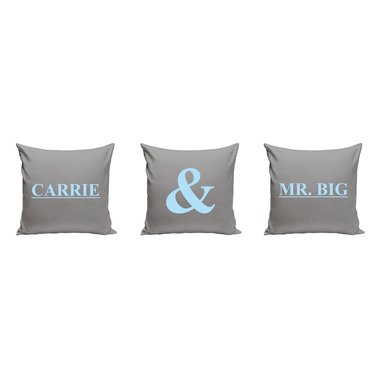 Carrie and Mr. Big - 3 x Dekokissen fr Prchen