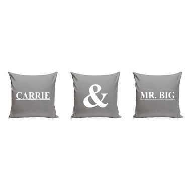 Carrie and Mr. Big - 3 x Dekokissen fr Prchen