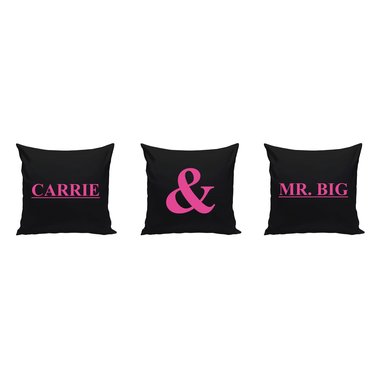 Carrie and Mr. Big - 3 x Dekokissen fr Prchen