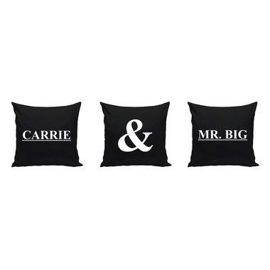 Carrie and Mr. Big - 3 x Dekokissen fr Prchen