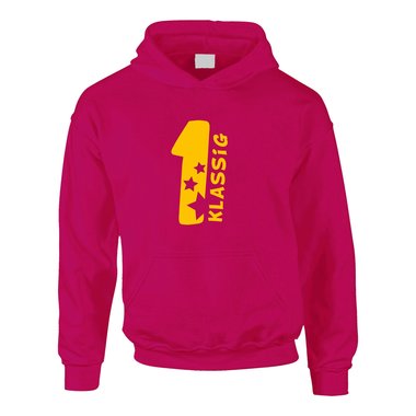 Erstklassig - Kinder Hoodie dunkelblau-cyan 98-104