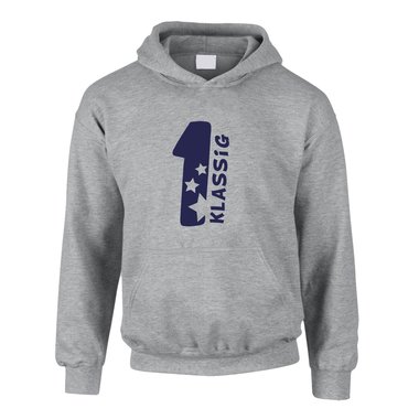 Erstklassig - Kinder Hoodie dunkelblau-cyan 98-104