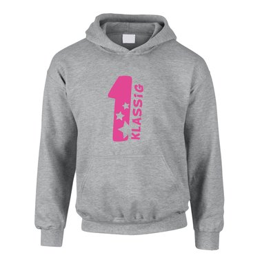 Erstklassig - Kinder Hoodie dunkelblau-cyan 98-104