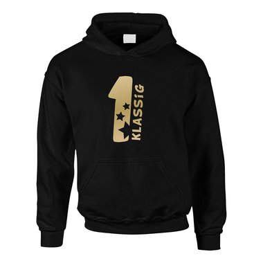 Erstklassig - Kinder Hoodie dunkelblau-cyan 98-104