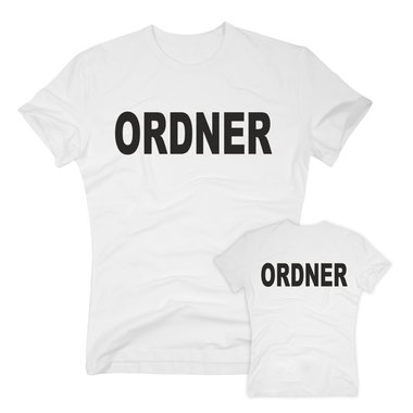 T-Shirt Ordner weiss-schwarz XXXL