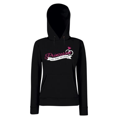 Damen Hoodie - Prinzessin hat Prinz gefunden schwarz-rot M