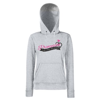 Damen Hoodie - Prinzessin hat Prinz gefunden schwarz-rot M