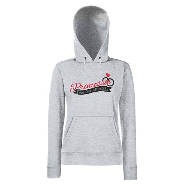 Damen Hoodie - Prinzessin hat Prinz gefunden schwarz-rot M
