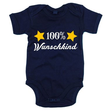 Baby Body - 100% Wunschkind dunkelblau-weiss 50-62