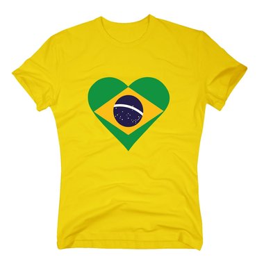 T-Shirt Brasilien Love Heart gelb L