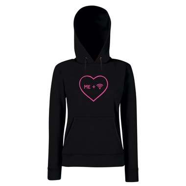 Damen Hoodie - Me plus Wifi fuchsia-schwarz XS