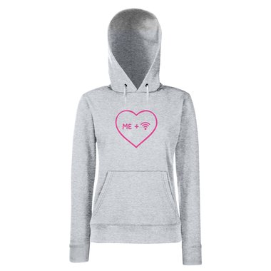 Damen Hoodie - Me plus Wifi fuchsia-schwarz XS