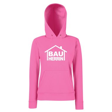 Damen Hoodie Bauherrin fuchsia-weiss M