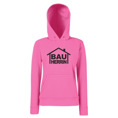 Damen Hoodie Bauherrin fuchsia-weiss M