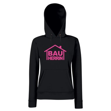 Damen Hoodie Bauherrin fuchsia-weiss M