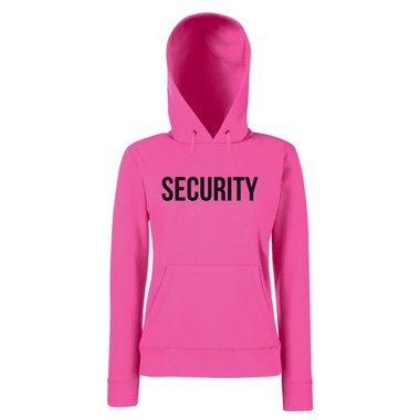 Damen Hoodie SECURITY grau-fuchsia L