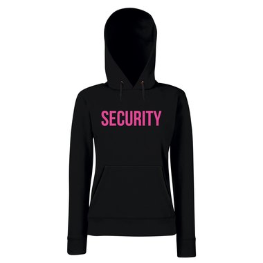 Damen Hoodie SECURITY grau-fuchsia L