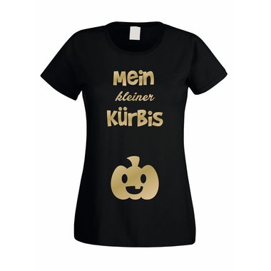 Damen T-Shirt - Mein kleiner Krbis weiss-orange XXL