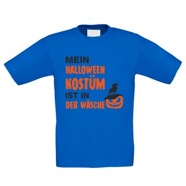 Kinder T-Shirt - Mein Halloween Kostm ist in der Wsche royalblau-schwarz 134-146