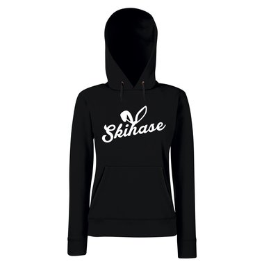 Damen Hoodie - Skihase schwarz-gold XS