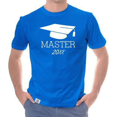 Herren T-Shirt - Abschluss Master mit Wunschjahr royalblau-weiss XXL
