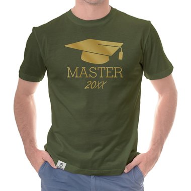 Herren T-Shirt - Abschluss Master mit Wunschjahr royalblau-weiss XXL