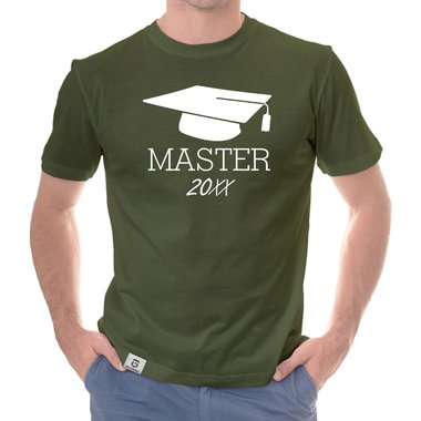 Herren T-Shirt - Abschluss Master mit Wunschjahr royalblau-weiss XXL