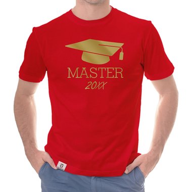 Herren T-Shirt - Abschluss Master mit Wunschjahr royalblau-weiss XXL