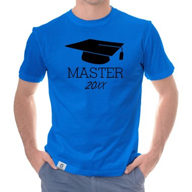 Herren T-Shirt - Abschluss Master mit Wunschjahr royalblau-weiss XXL