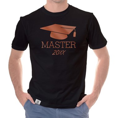 Herren T-Shirt - Abschluss Master mit Wunschjahr royalblau-weiss XXL