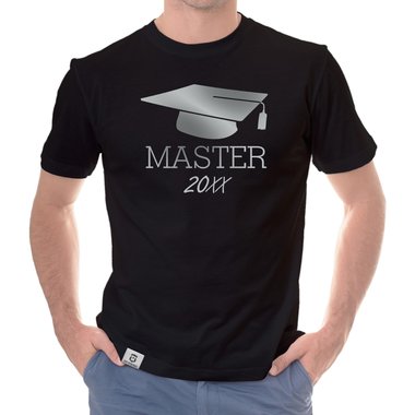 Herren T-Shirt - Abschluss Master mit Wunschjahr royalblau-weiss XXL