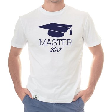 Herren T-Shirt - Abschluss Master mit Wunschjahr royalblau-weiss XXL
