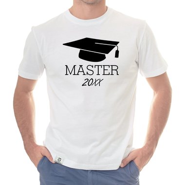 Herren T-Shirt - Abschluss Master mit Wunschjahr royalblau-weiss XXL
