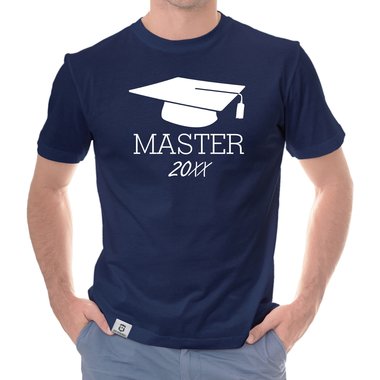 Herren T-Shirt - Abschluss Master mit Wunschjahr royalblau-weiss XXL