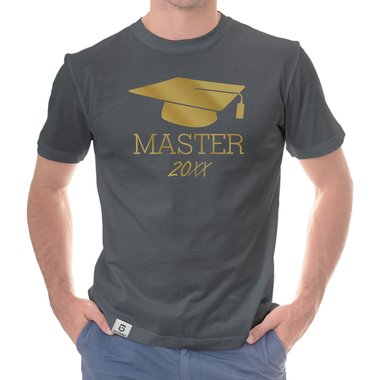 Herren T-Shirt - Abschluss Master mit Wunschjahr royalblau-weiss XXL