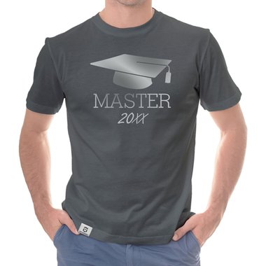 Herren T-Shirt - Abschluss Master mit Wunschjahr royalblau-weiss XXL