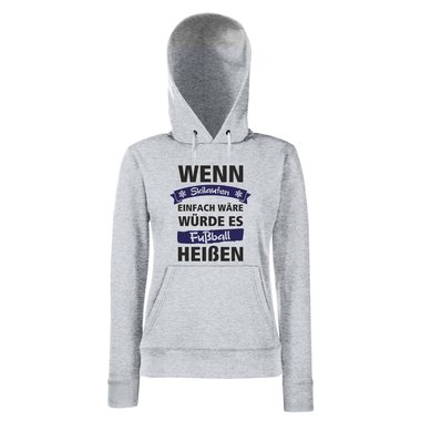 Damen Hoodie - Wenn Skilaufen einfach wre wrde es Fuball heien schwarz-gold M