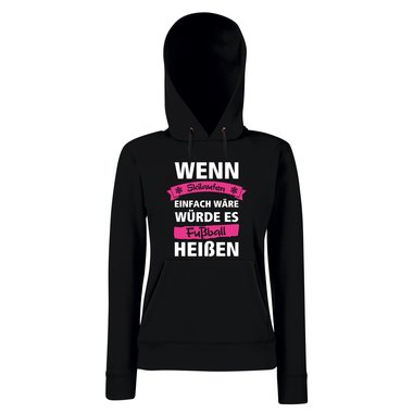 Damen Hoodie - Wenn Skilaufen einfach wre wrde es Fuball heien schwarz-gold M