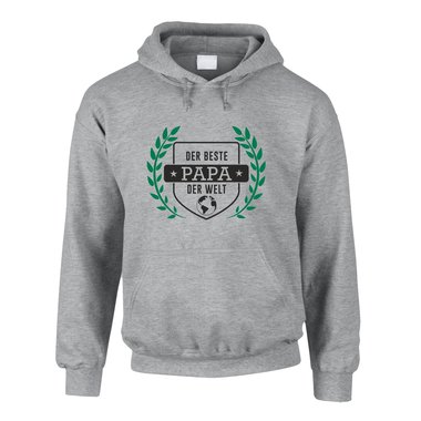 Herren Hoodie - Der beste Papa der Welt grau-schwarz XS