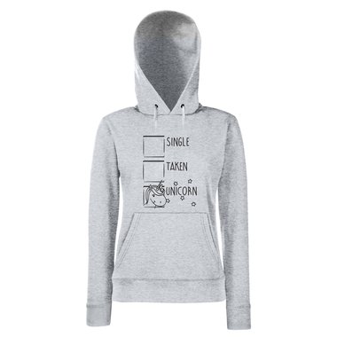 Damen Hoodie - Single, Taken, Unicorn