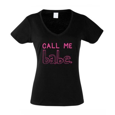 Damen V-Ausschnitt T-Shirt - CALL ME babe