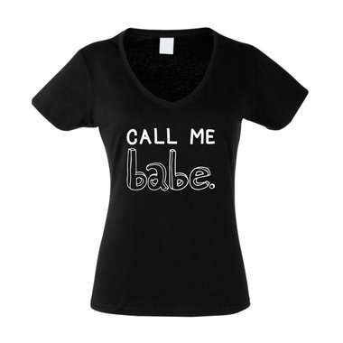 Damen V-Ausschnitt T-Shirt - CALL ME babe