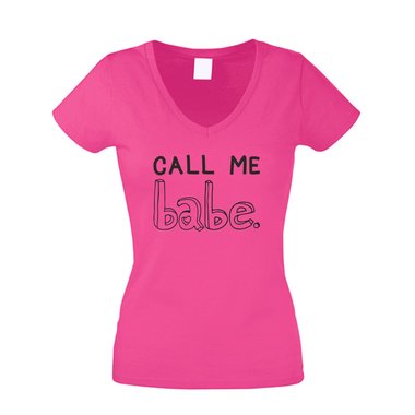 Damen V-Ausschnitt T-Shirt - CALL ME babe