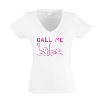 Damen V-Ausschnitt T-Shirt - CALL ME babe