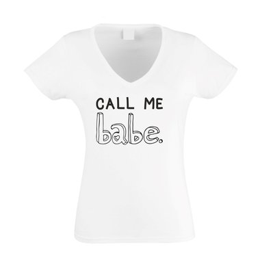 Damen V-Ausschnitt T-Shirt - CALL ME babe