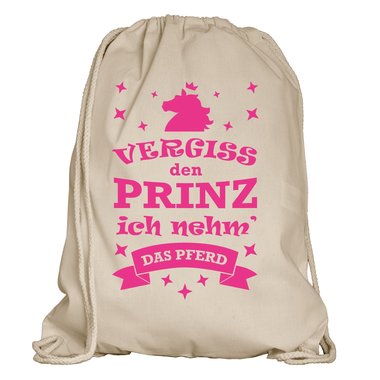 Turnbeutel - Vergiss den Prinz, ich nehm das Pferd