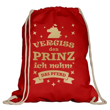 Turnbeutel - Vergiss den Prinz, ich nehm das Pferd