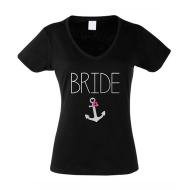 JGA T-Shirt Damen V-Ausschnitt - Bride Anchor